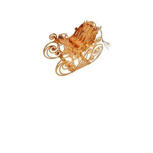 1992/1999/2004 Danbury Mint Gold-Plated Christmas Ornaments  Sleigh Angel Sled 3
